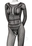 Scandal Full Length Lace Body Suit - Plus Size - Black